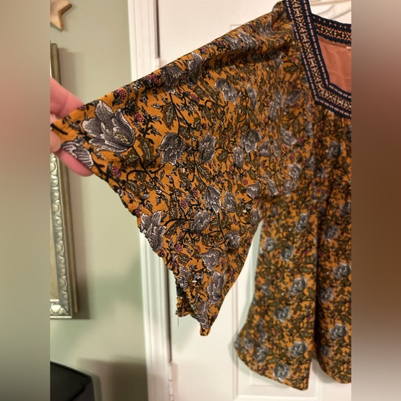 Easel Multi Color Babydoll Tunic Shirt/Dress Size L BohoWide Sleeves Loose‎ Fit - Picture 8 of 12